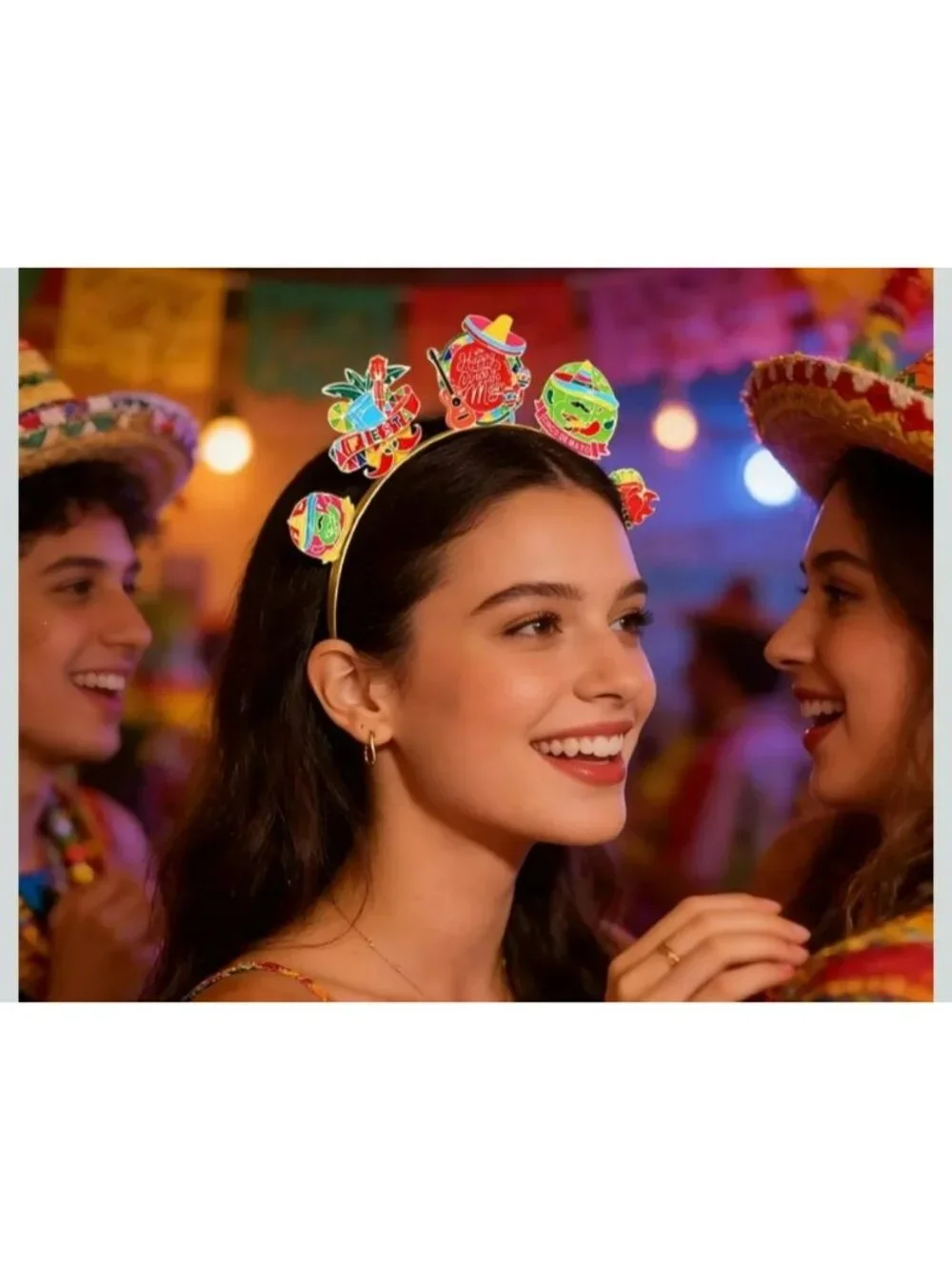 Cinco De Mayo Headband Enamel Colorful Sombrero Fiesta Headband Mexican Holiday